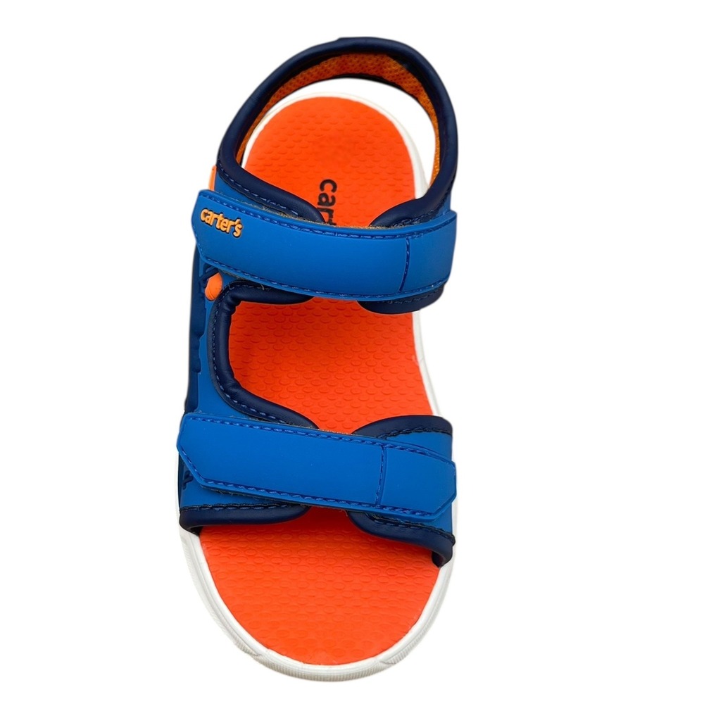 Carter's Little Boys Open Toe Sandals Size 12 Blue Orange Light-up Adjustable - Picture 6 of 11